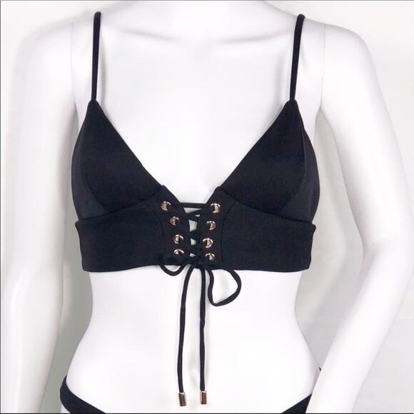 Kopper & Zink Black Lace-Up Bikini Set - Size Medium - Picture 8 of 15